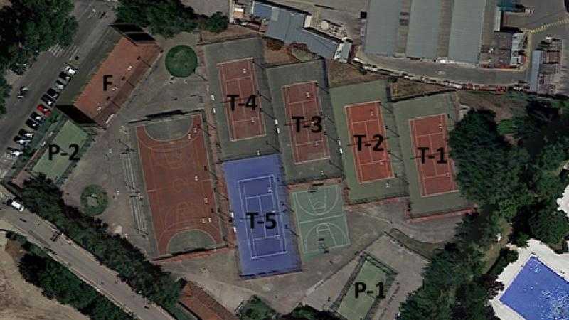 Acceso a las pistas de tenis, frontón y pádel de Valdemoro