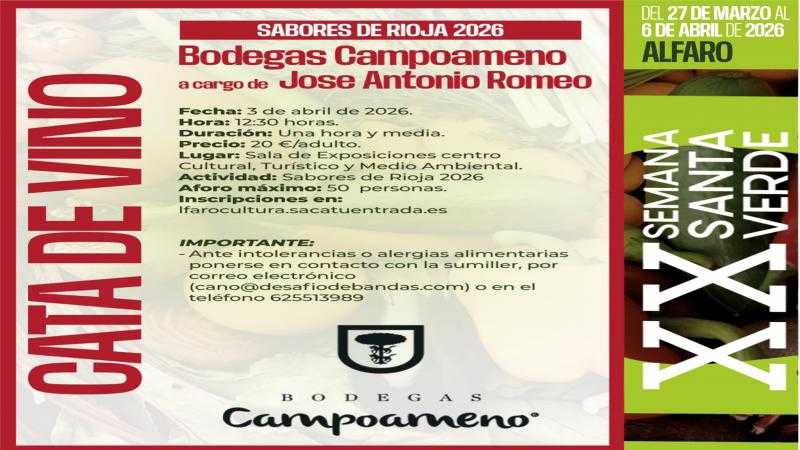 CATA DE VINO SABORES DE LA RIOJA 2026 BODEGAS CAMPOAMENO 